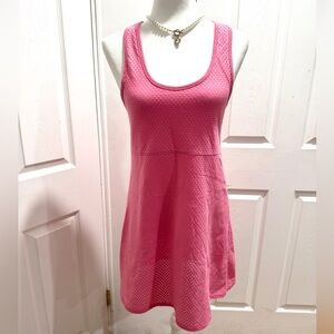 Vintage 90s Victoria's Secret Pink Sleeveless Mesh Racerback Beach Coverup Dress